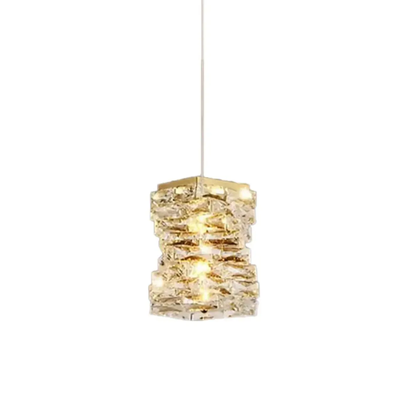 Designer Rectangle Crystal LED Pendant Light for Modern Home Décor Image - 5
