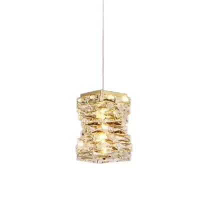 Designer Rectangle Crystal LED Pendant Light for Modern Home Décor Image - 5