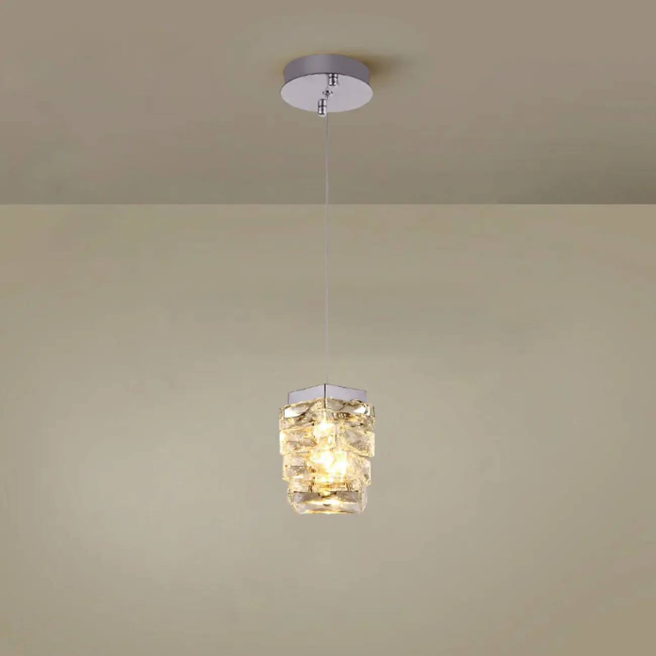 Designer Rectangle Crystal LED Pendant Light for Modern Home Décor Image - 6 | homeyfad