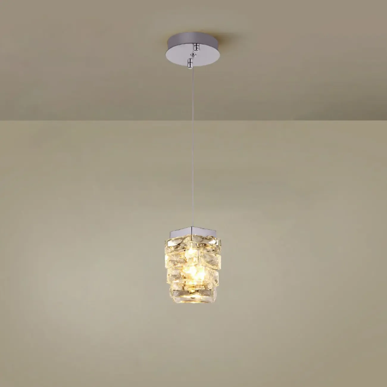 Designer Rectangle Crystal LED Pendant Light for Modern Home Décor Image - 6