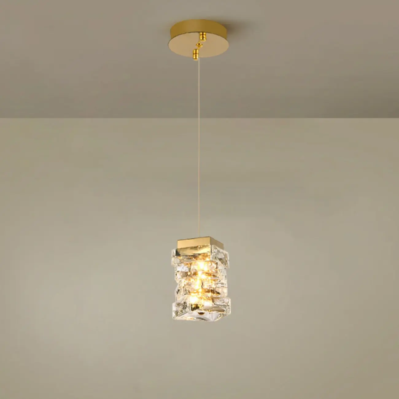 Designer Rectangle Crystal LED Pendant Light for Modern Home Décor Image - 7 | homeyfad