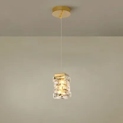 Designer Rectangle Crystal LED Pendant Light for Modern Home Décor Image - 7