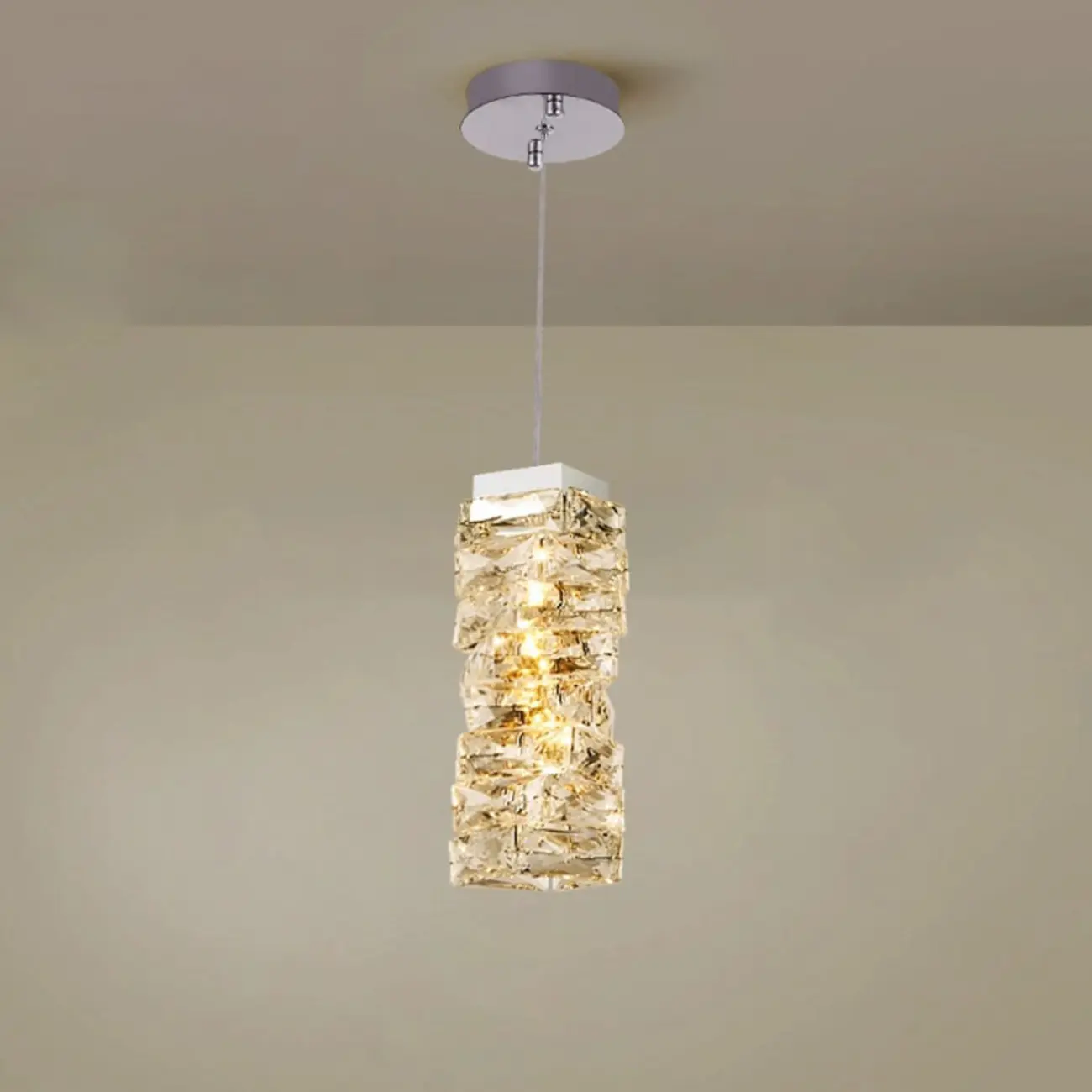 Designer Rectangle Crystal LED Pendant Light for Modern Home Décor Image - 8 | homeyfad
