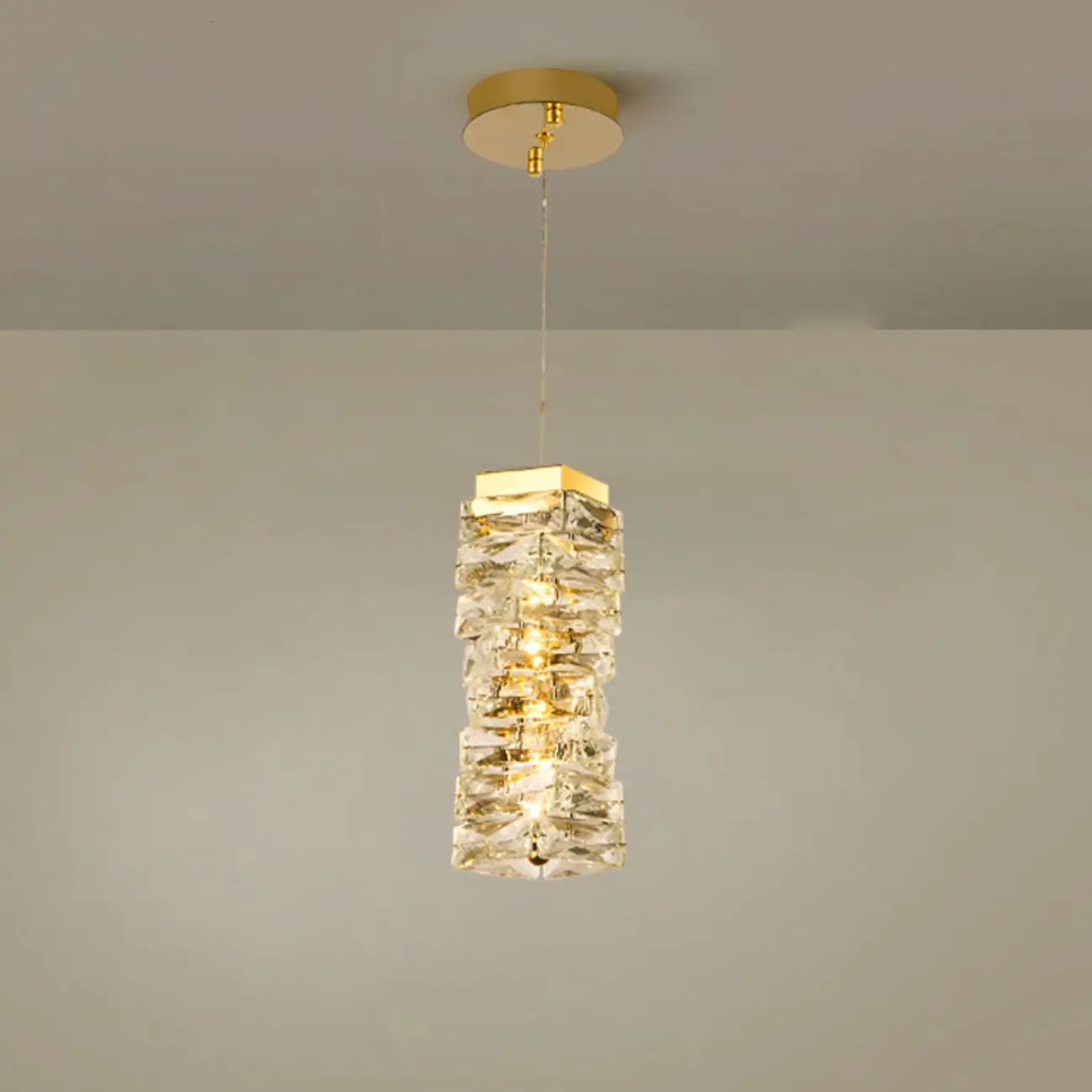 Designer Rectangle Crystal LED Pendant Light for Modern Home Décor Image - 9 | homeyfad