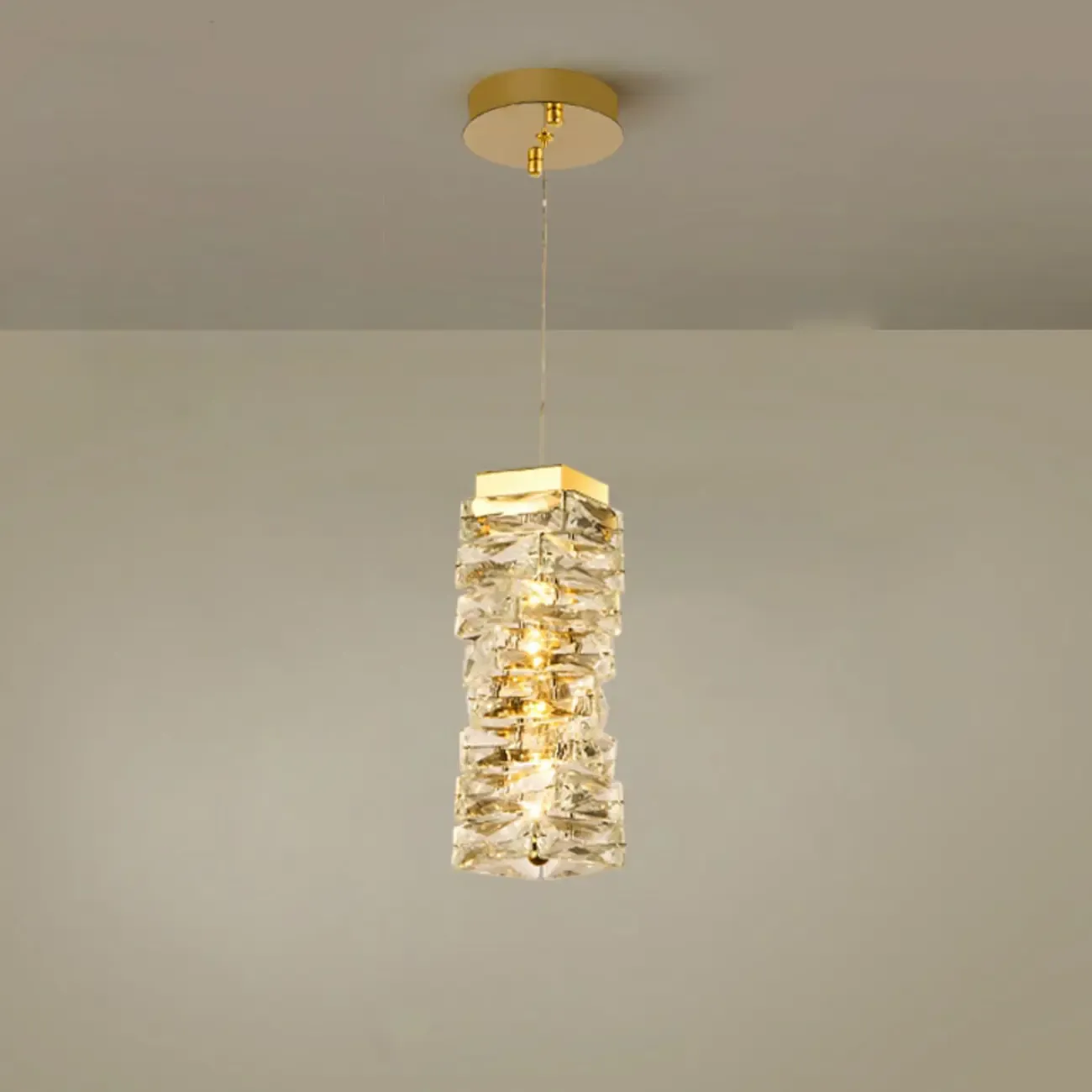 Designer Rectangle Crystal LED Pendant Light for Modern Home Décor Image - 9