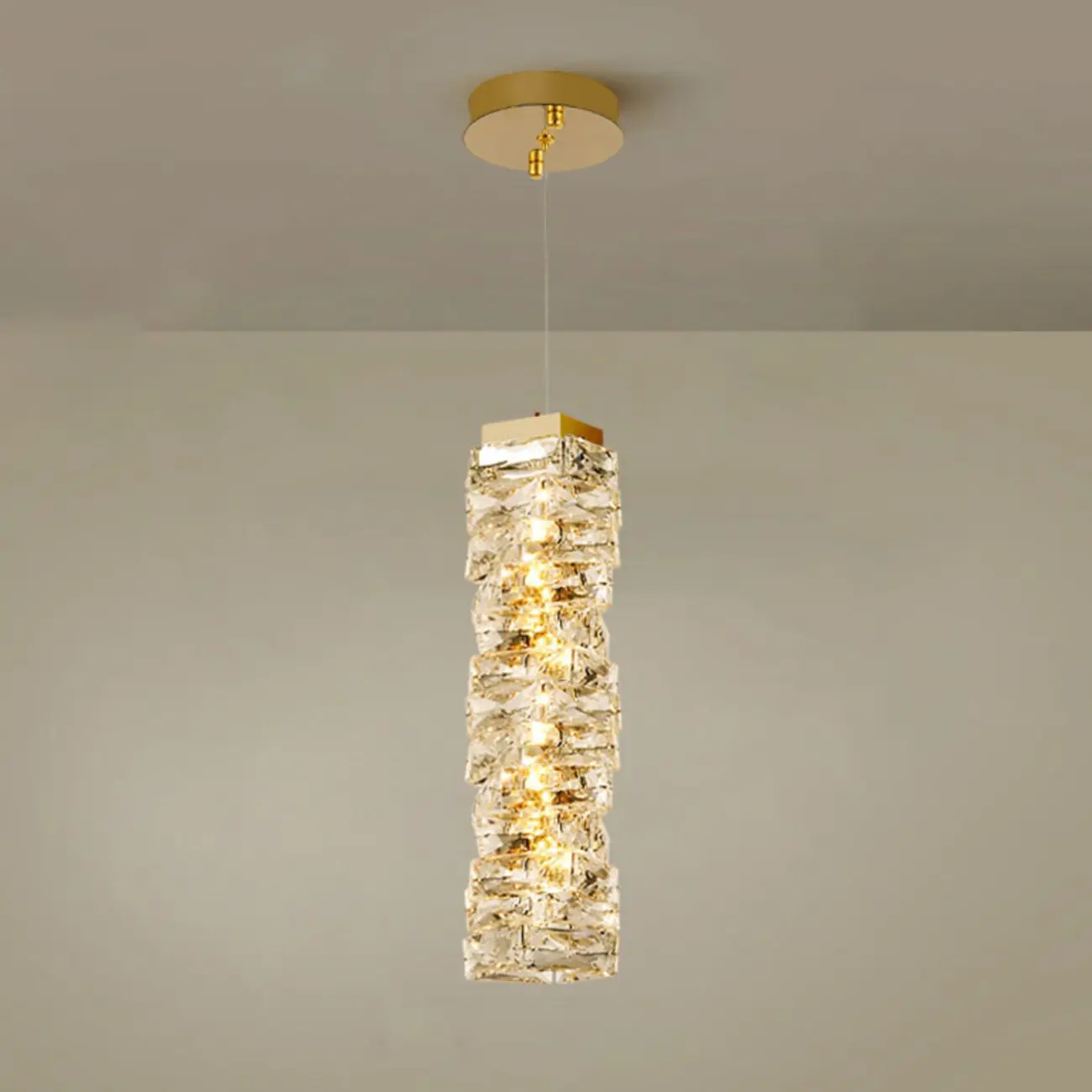 Designer Rectangle Crystal LED Pendant Light for Modern Home Décor Image - 11 | homeyfad