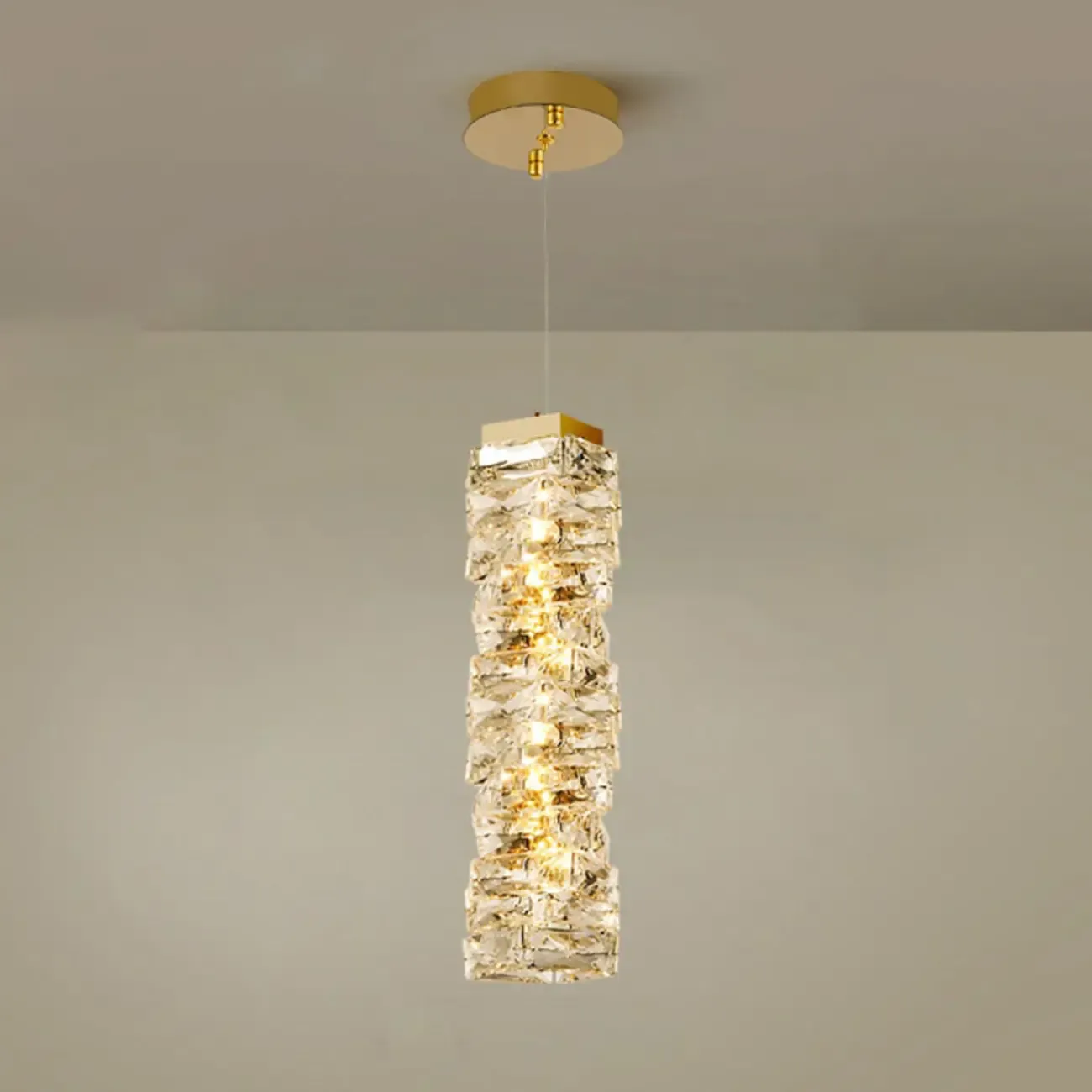 Designer Rectangle Crystal LED Pendant Light for Modern Home Décor Image - 11