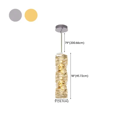 Designer Rectangle Crystal LED Pendant Light for Modern Home Décor Image - 14