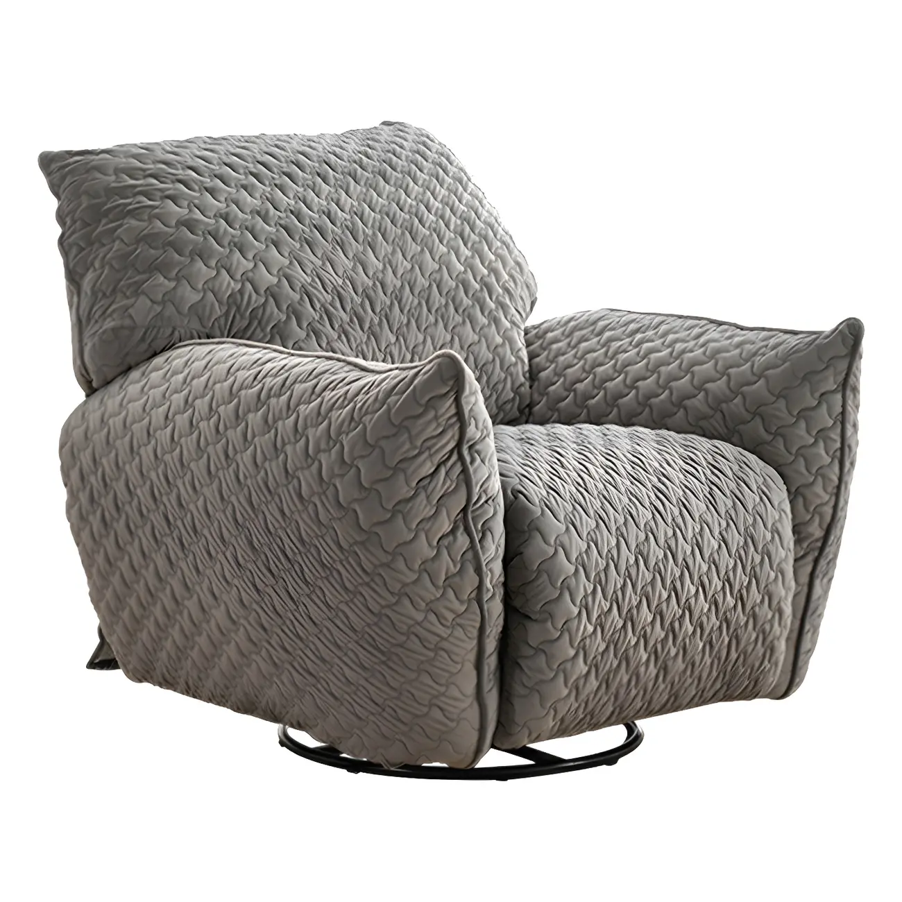 Upholstered Swivel Rocker Recliner for Modern Living Room Image - 2 | homeyfad