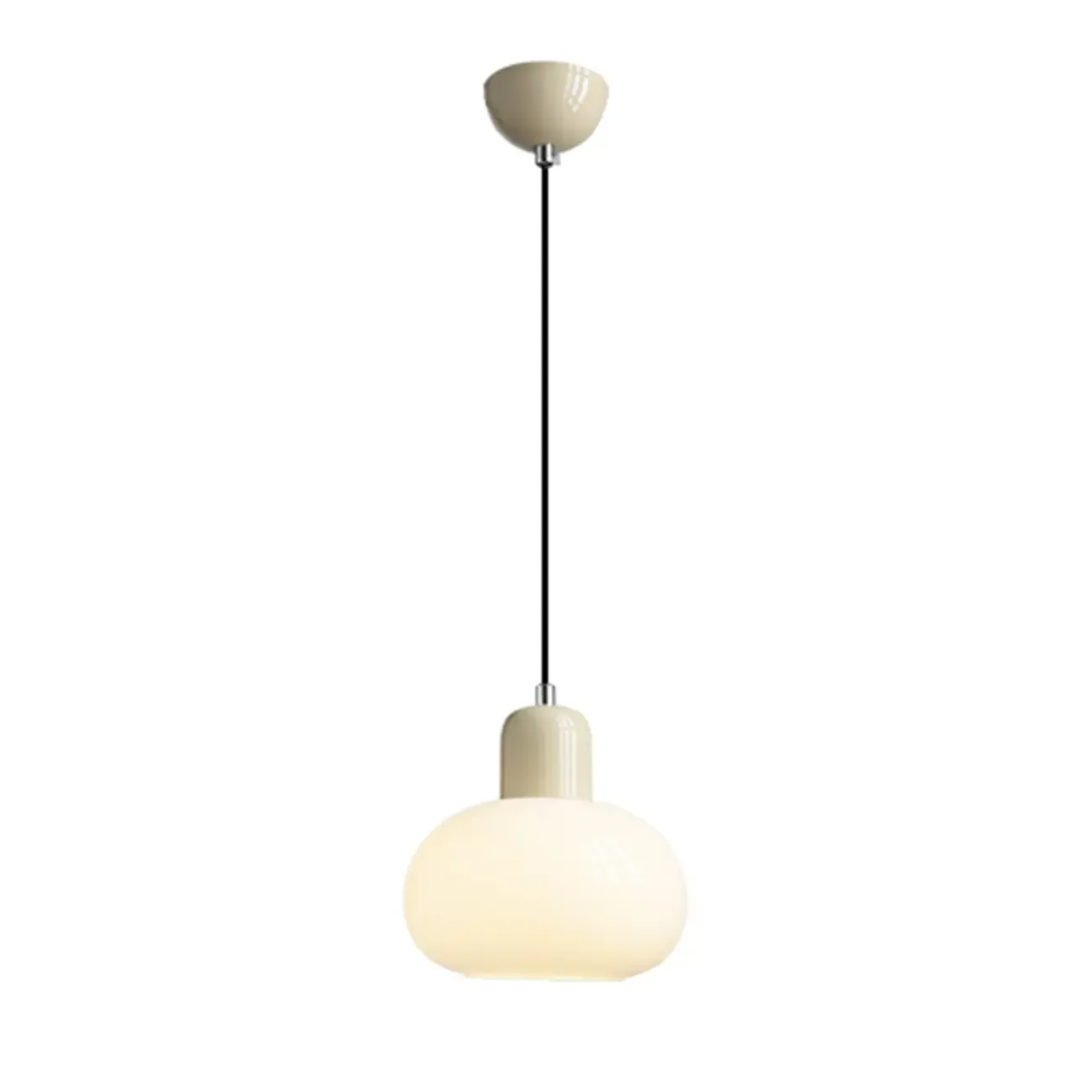 Cream LED Bedside Pendant Light with Adjustable Length Image - 6