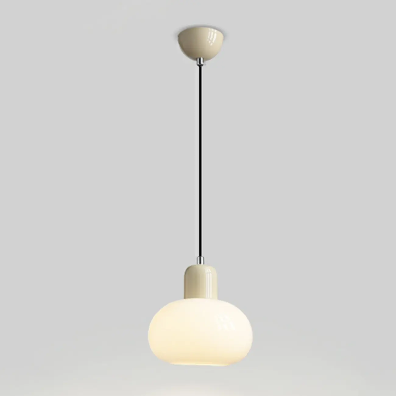 Cream LED Bedside Pendant Light with Adjustable Length Image - 7 | homeyfad