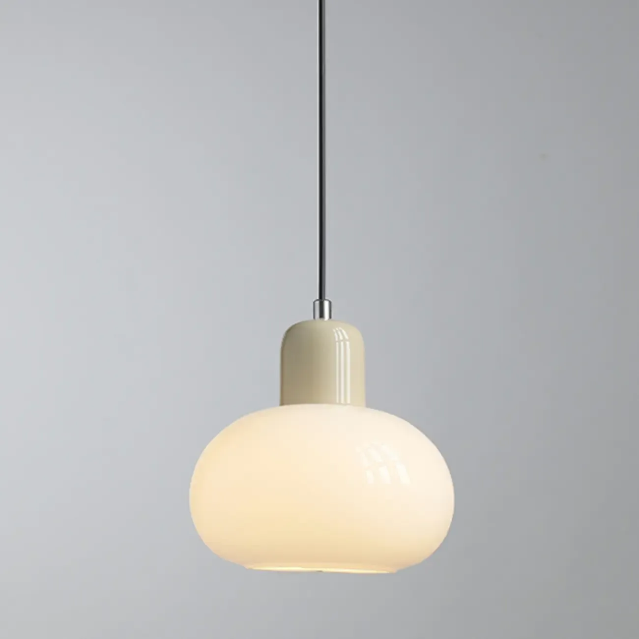 Cream LED Bedside Pendant Light with Adjustable Length Image - 8