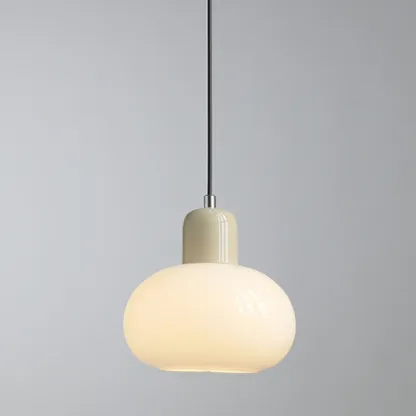 Cream LED Bedside Pendant Light with Adjustable Length Image - 8
