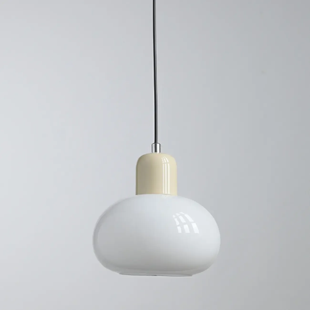 Cream LED Bedside Pendant Light with Adjustable Length Image - 9