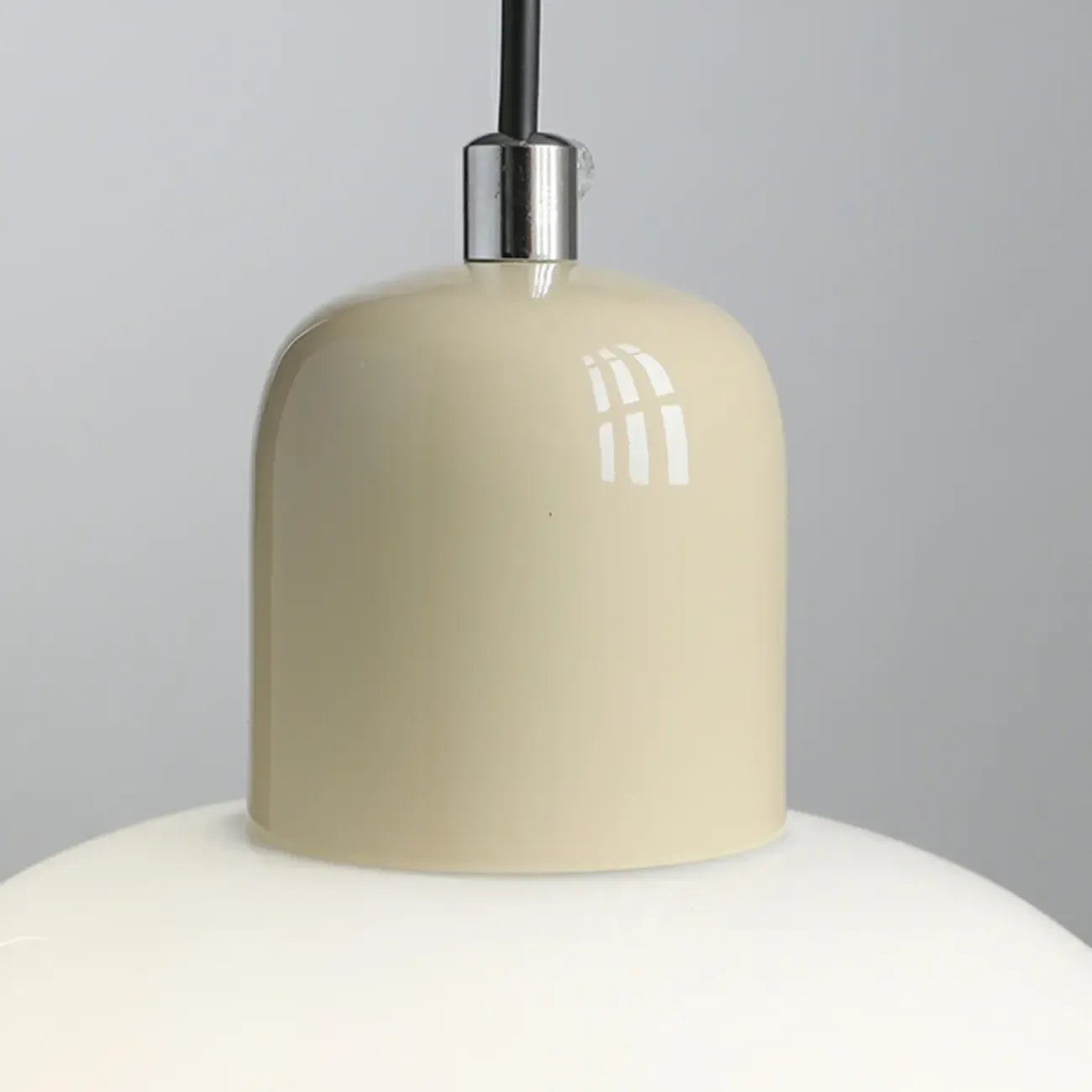 Cream LED Bedside Pendant Light with Adjustable Length Image - 11