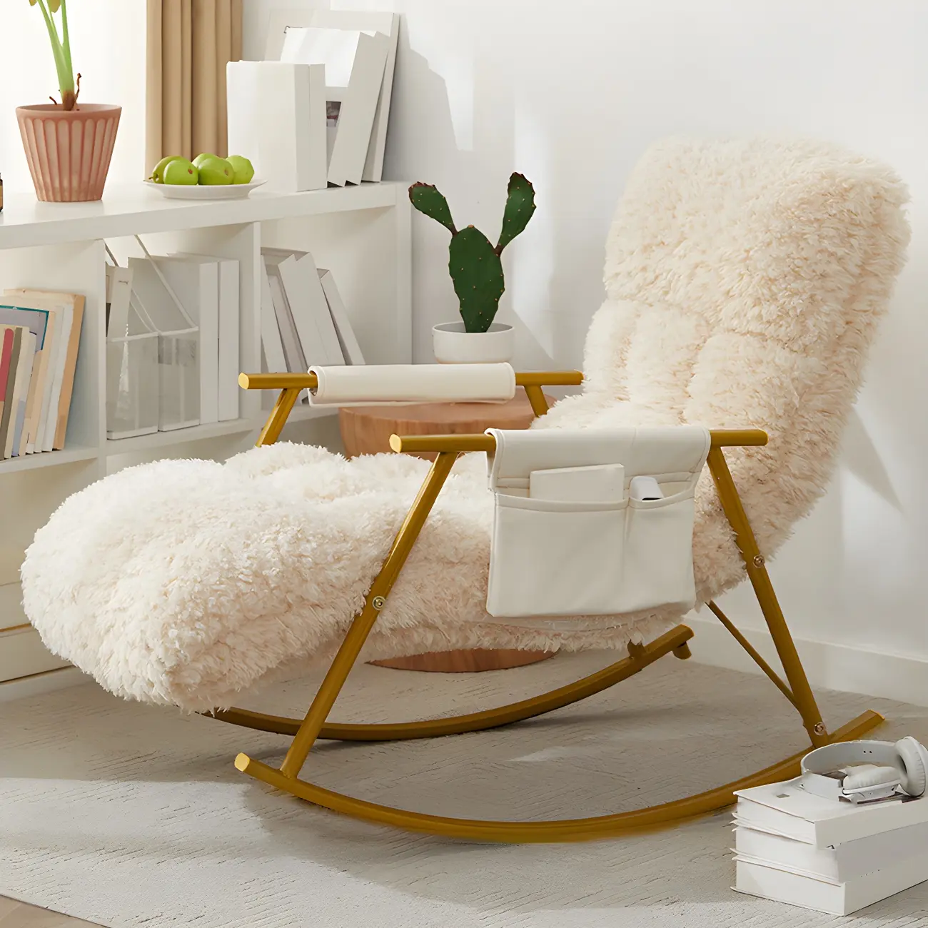 Modern Upholstered Metal Armchair Rocker Recliner for Indoor Image - 1 | homeyfad