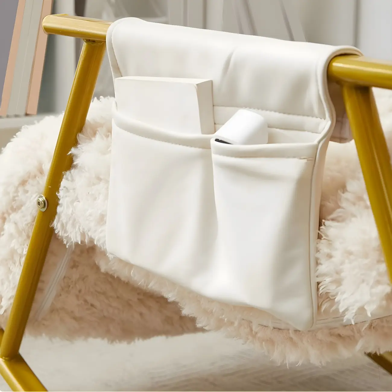 Modern Upholstered Metal Armchair Rocker Recliner for Indoor Image - 5 | homeyfad