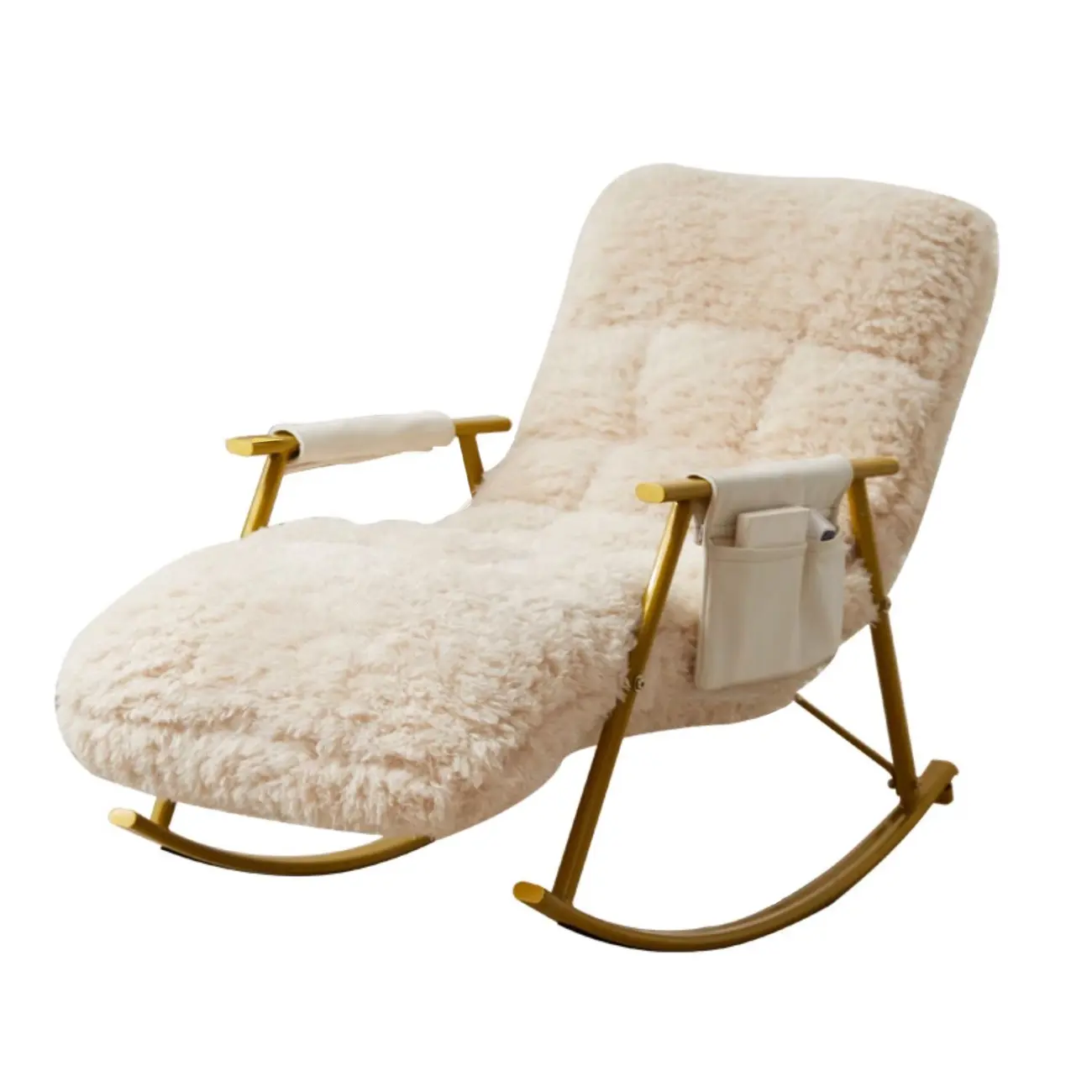 Modern Upholstered Metal Armchair Rocker Recliner for Indoor Image - 7 | homeyfad