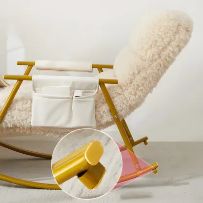 Modern Upholstered Metal Armchair Rocker Recliner for Indoor Image - 9