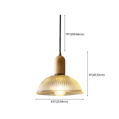 Modern Glass Hanging Dome Pendant With Adjustable Length  #size