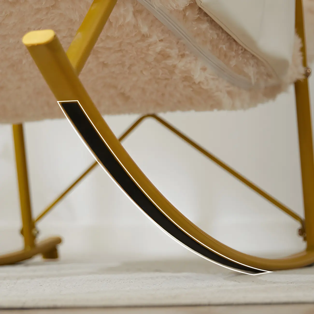 Modern Upholstered Metal Armchair Rocker Recliner for Indoor Image - 10 | homeyfad