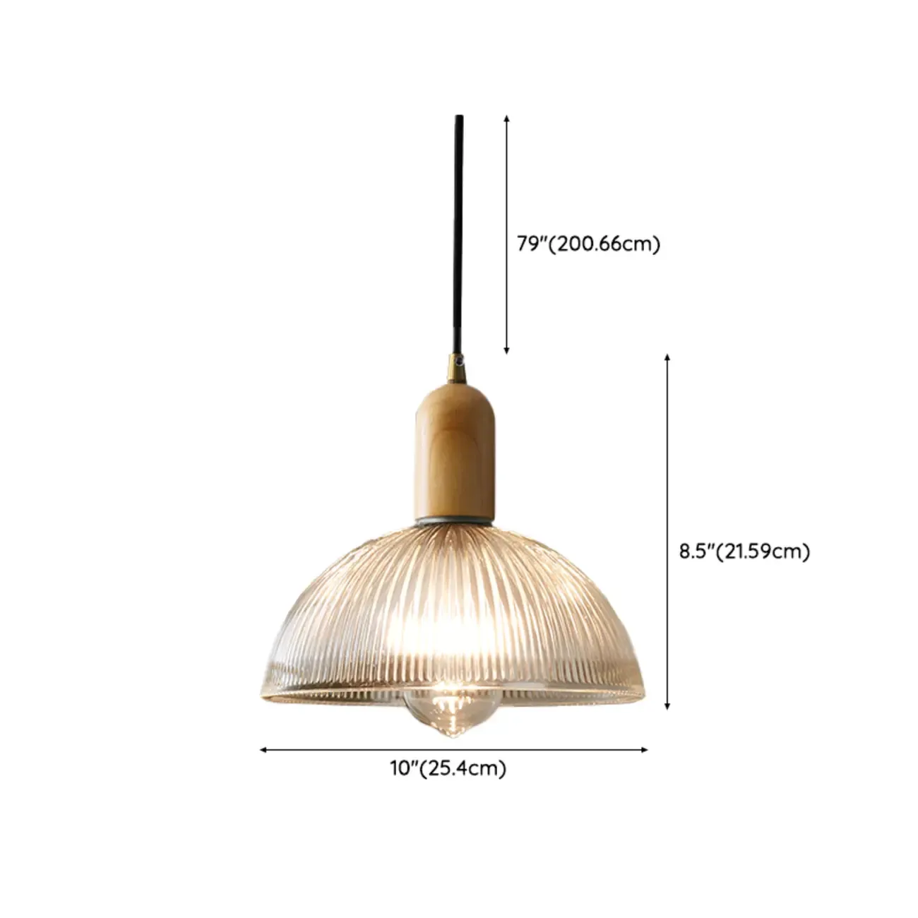 Modern Glass Hanging Dome Pendant With Adjustable Length  Image - 11