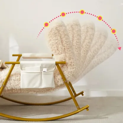 Modern Upholstered Metal Armchair Rocker Recliner for Indoor Image - 11