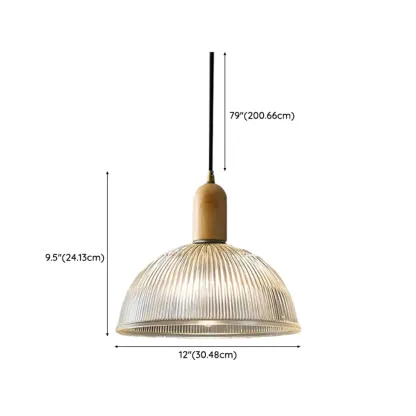 Modern Glass Hanging Dome Pendant With Adjustable Length  Image - 12