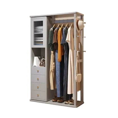 Modern Freestanding Hall Tree with Drawers and Cabinet Image - 6