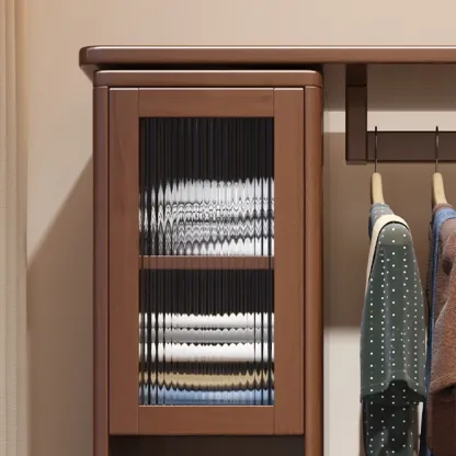 Modern Freestanding Hall Tree with Drawers and Cabinet Image - 7