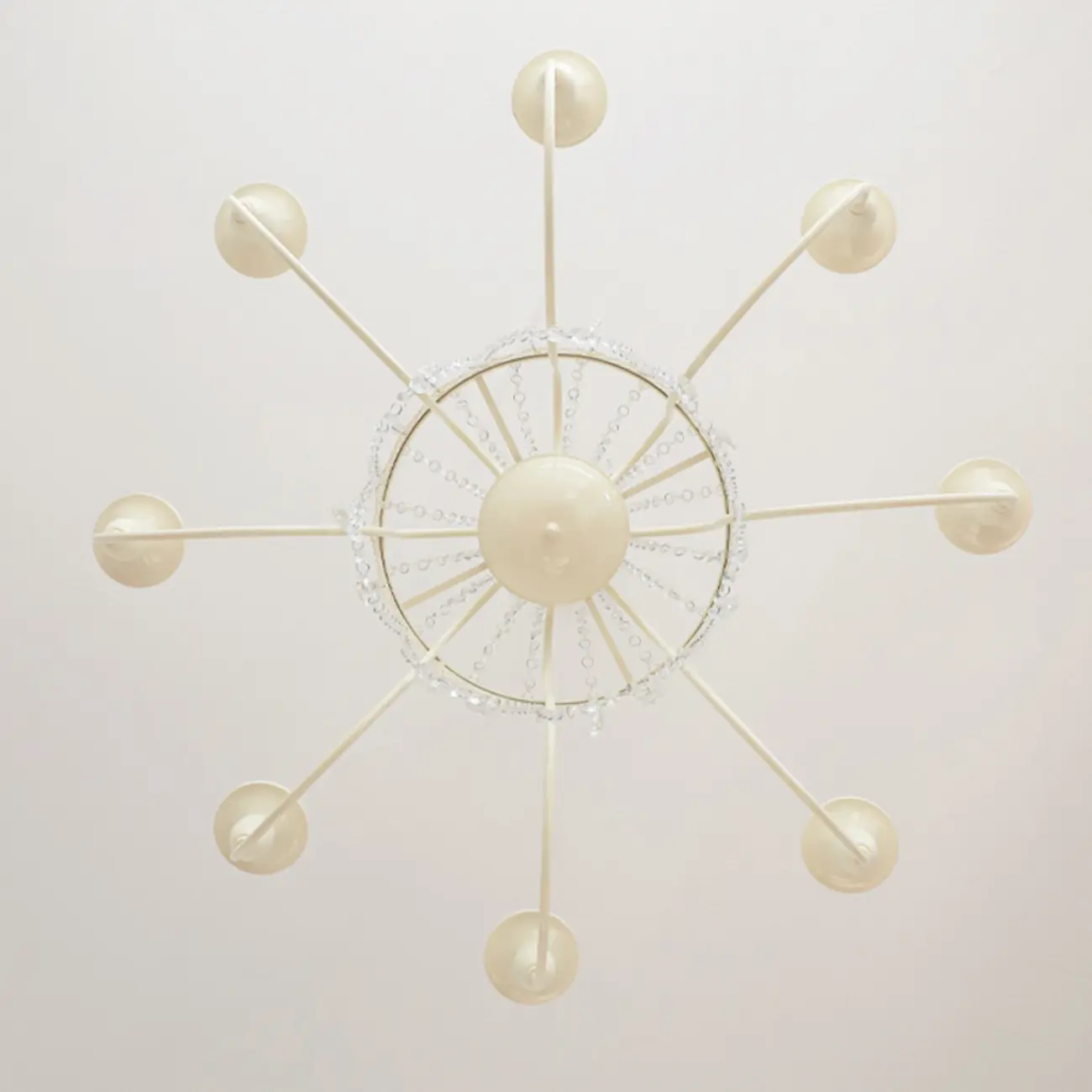 Adjustable White Geometric Chandelier with Crystal Pendant Image - 6 | homeyfad