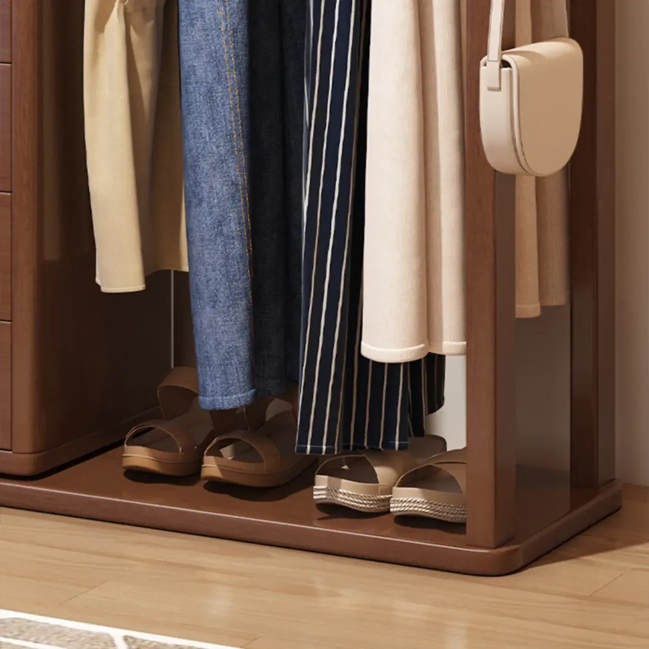 Modern Freestanding Hall Tree with Drawers and Cabinet Image - 9