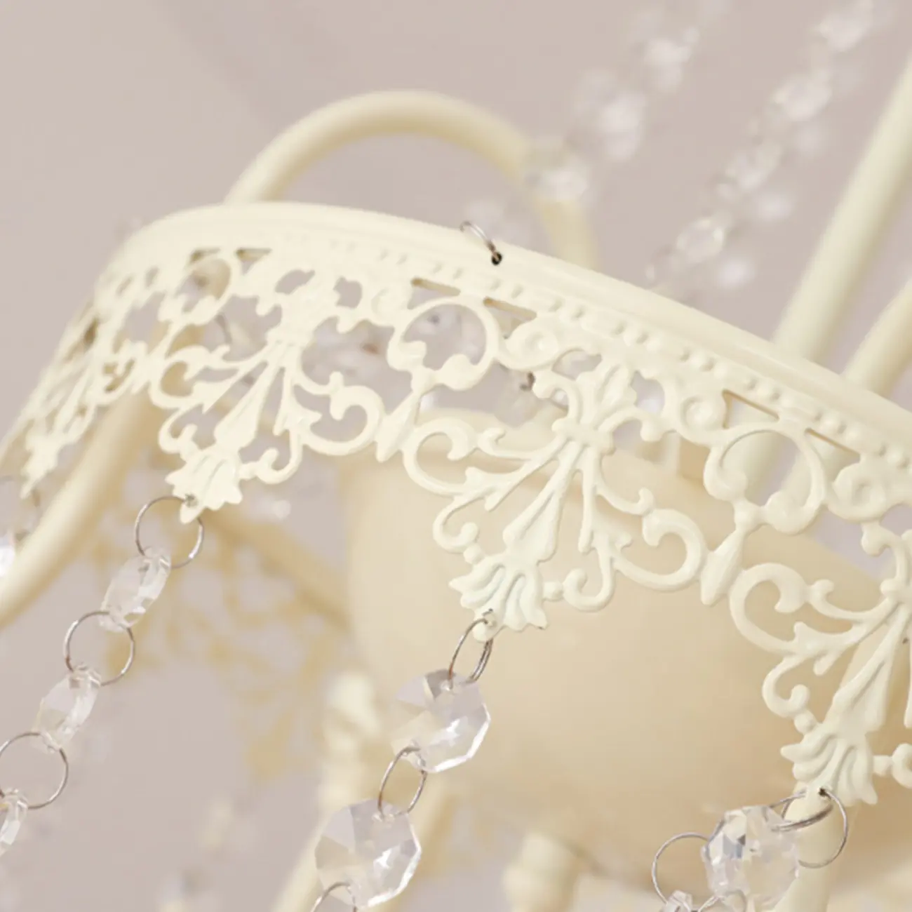 Adjustable White Geometric Chandelier with Crystal Pendant Image - 7 | homeyfad