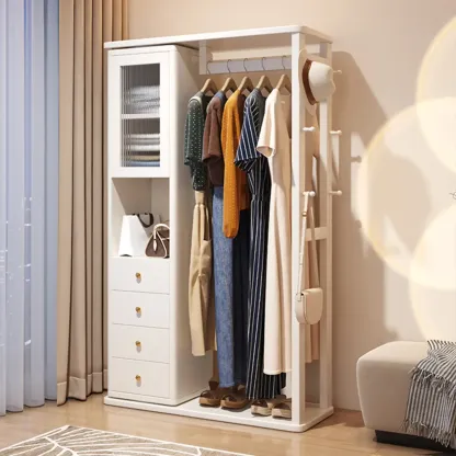 Modern Freestanding Hall Tree with Drawers and Cabinet Image - 12