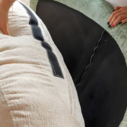 Modern Velvet Upholstered Rocking Chair with Wood Legs Image - 12