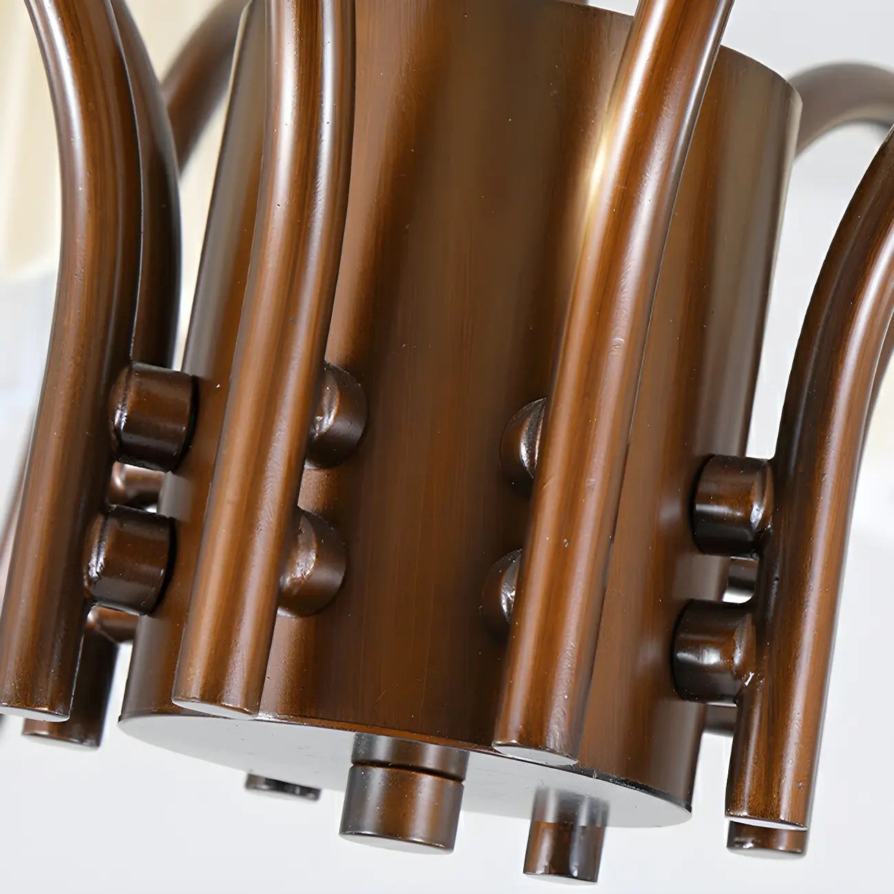 Adjustable Brown Chandelier with Fabric Lampshade Image - 6 | homeyfad