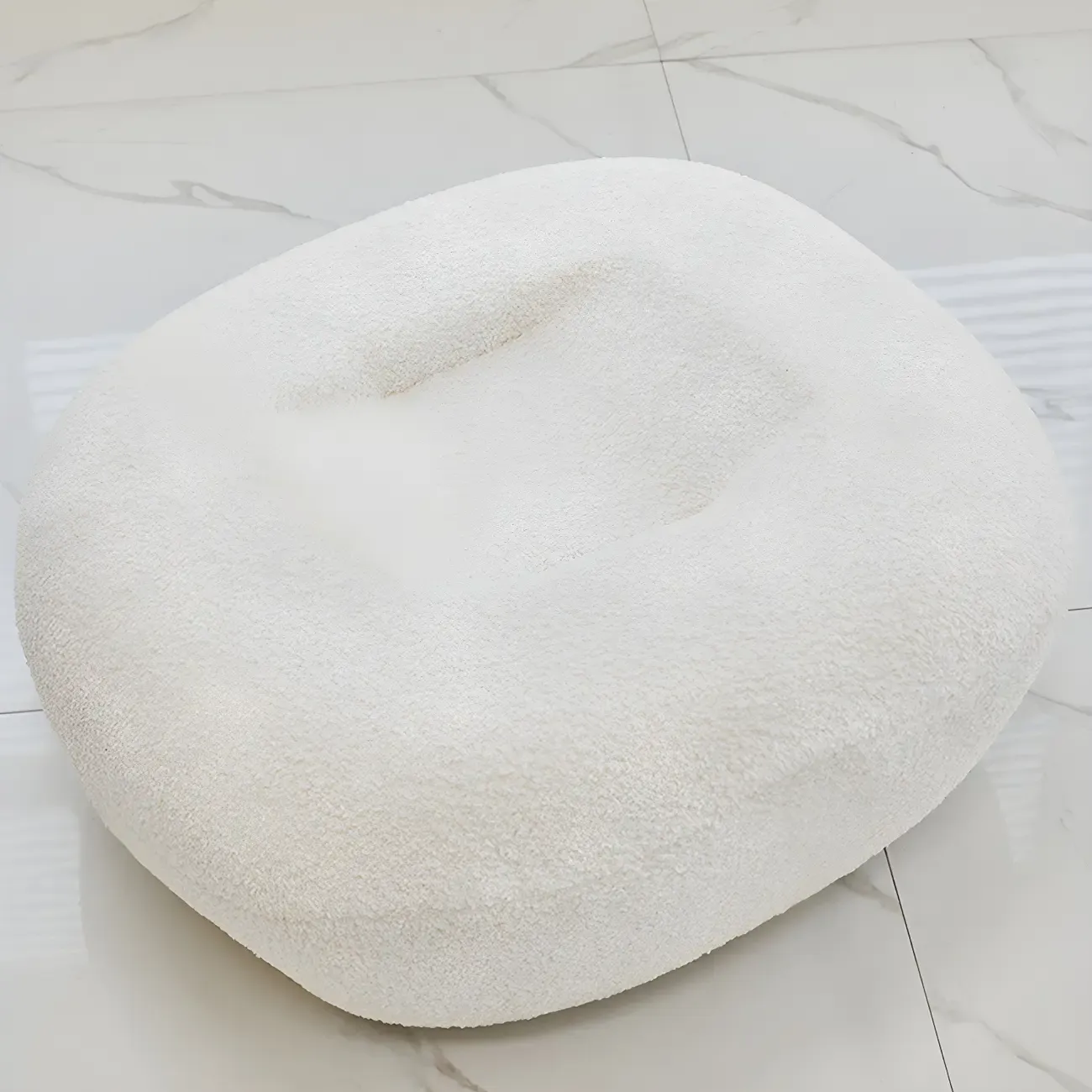 Cute Upholstered White Rocking Chair with Ottoman for Indoor Image - 10