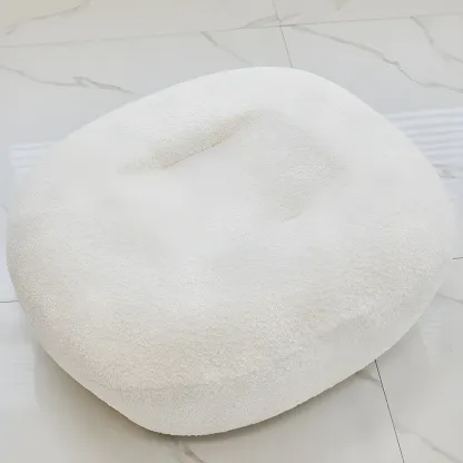 Cute Upholstered White Rocking Chair with Ottoman for Indoor Image - 10