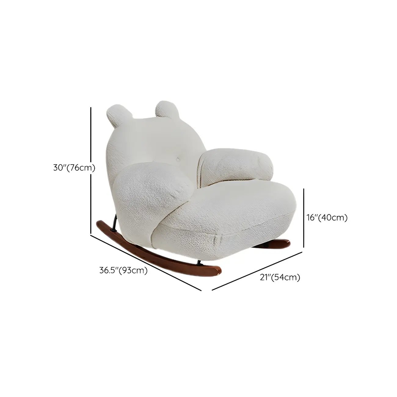 Cute Upholstered White Rocking Chair with Ottoman for Indoor #size | homeyfad