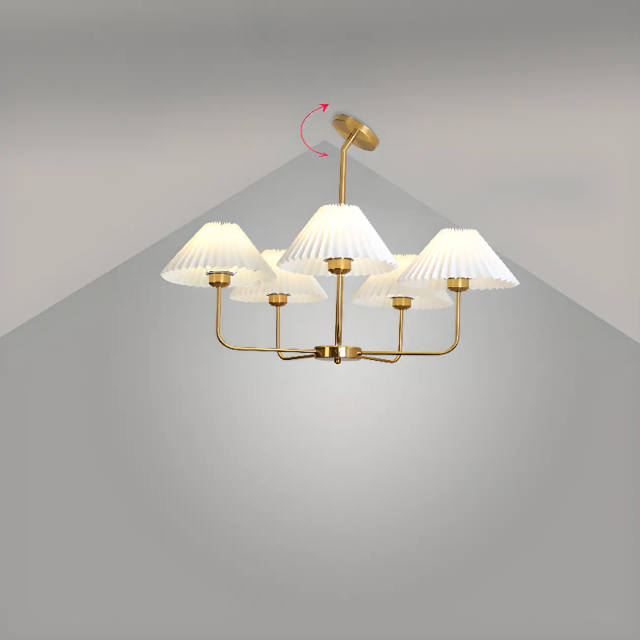 Modern 5-Light Chandelier with White Fabric Lampshades Image - 6 | homeyfad