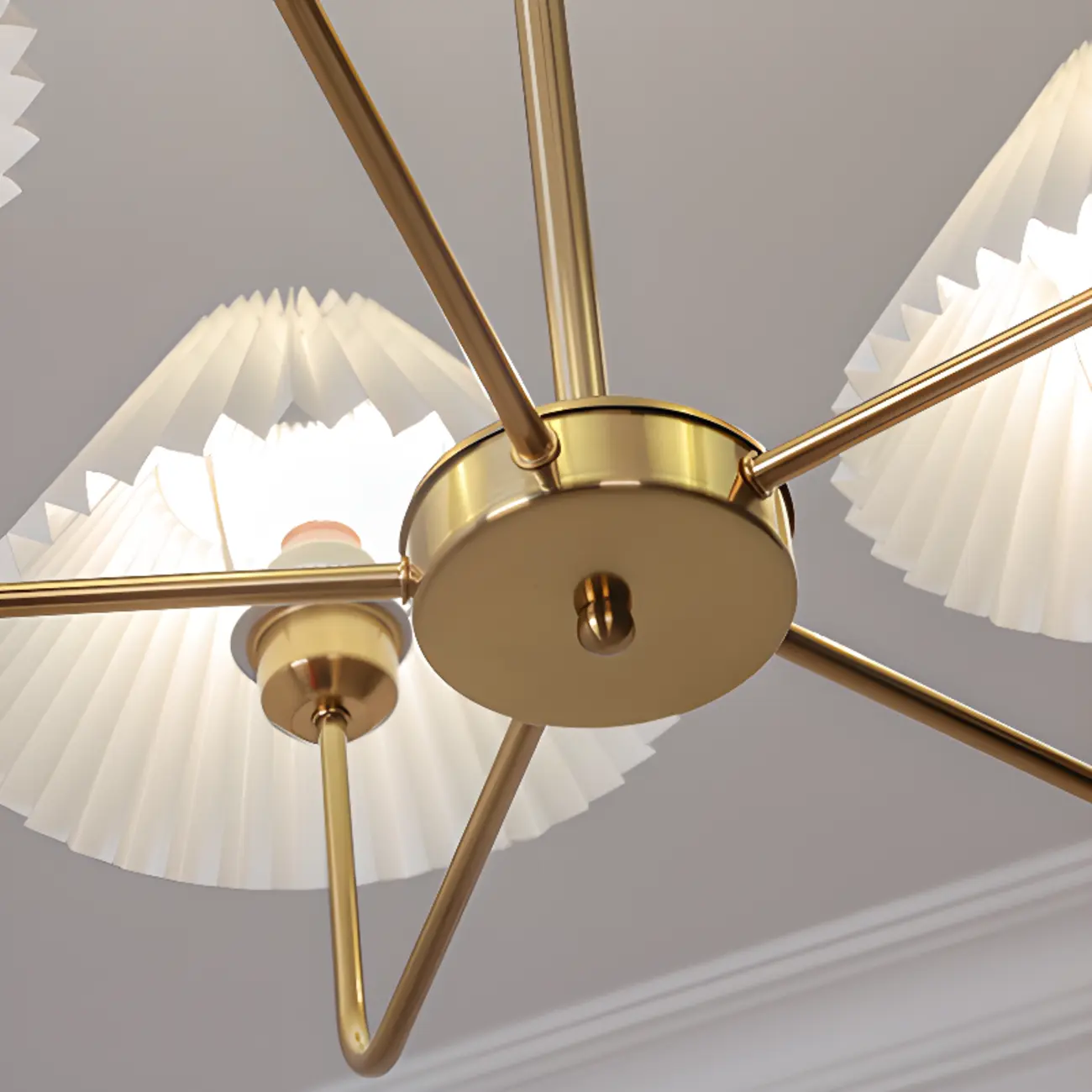 Modern 5-Light Chandelier with White Fabric Lampshades Image - 17 | homeyfad