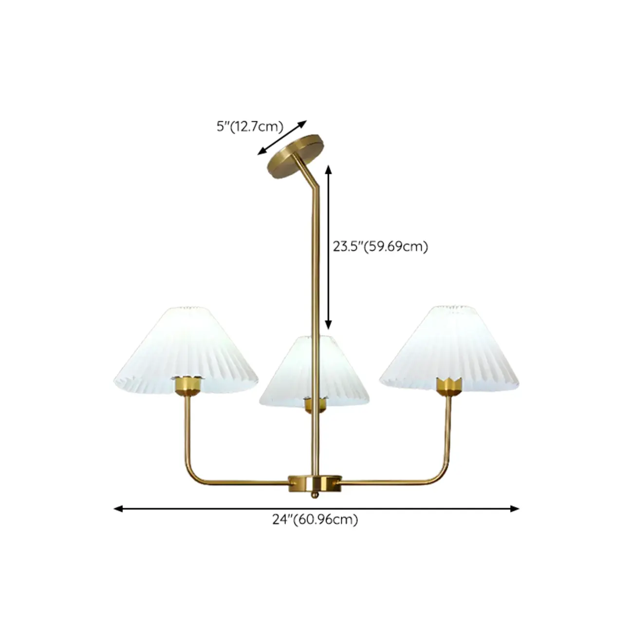 Modern 5-Light Chandelier with White Fabric Lampshades #size | homeyfad