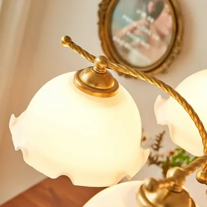 Modern White Dome Chandelier with Adjustable Length Image - 4