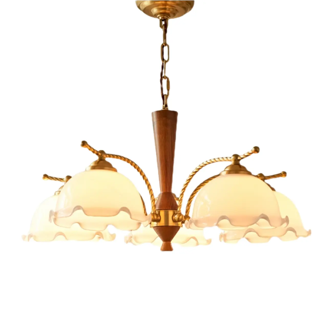 Modern White Dome Chandelier with Adjustable Length Image - 5 | homeyfad