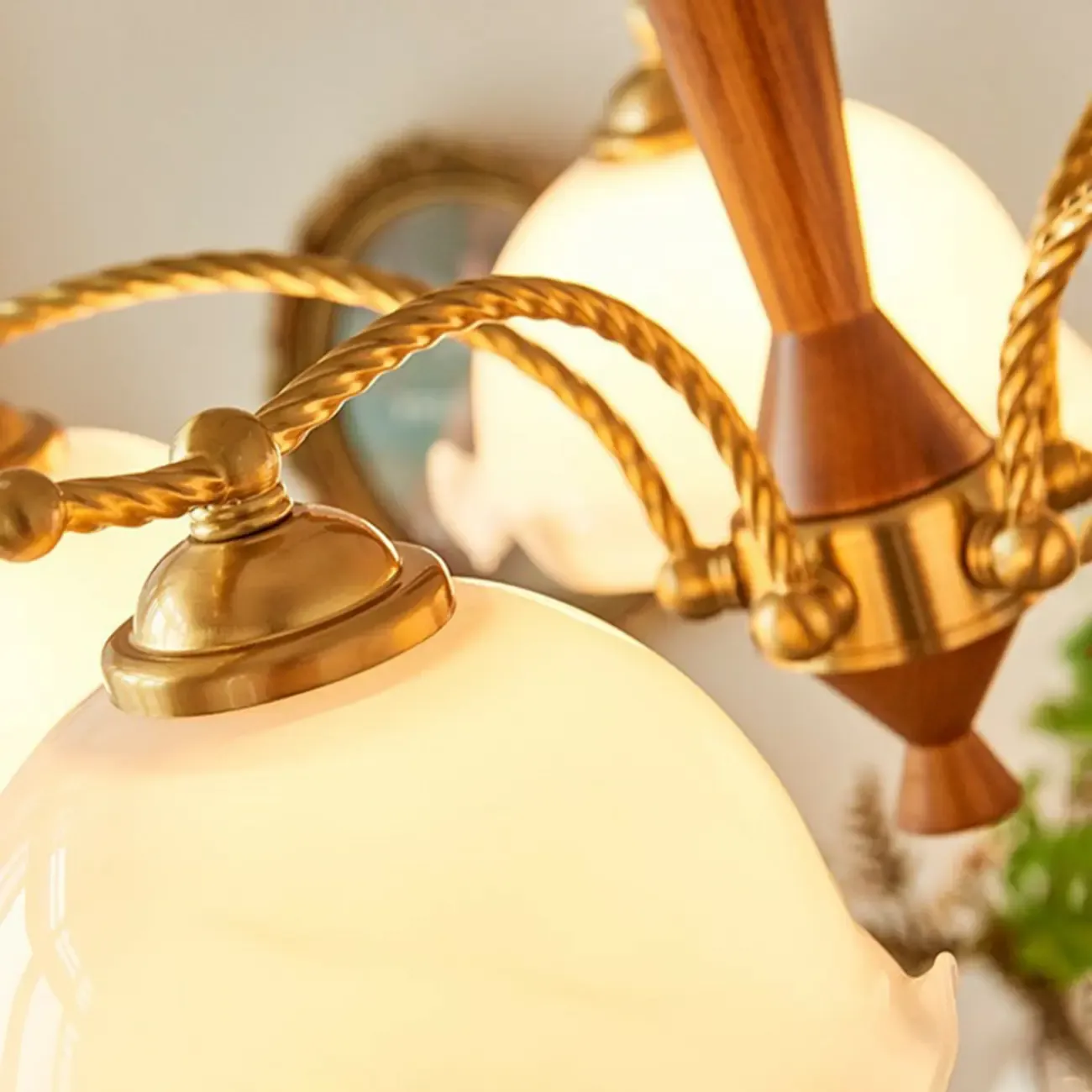 Modern White Dome Chandelier with Adjustable Length Image - 7