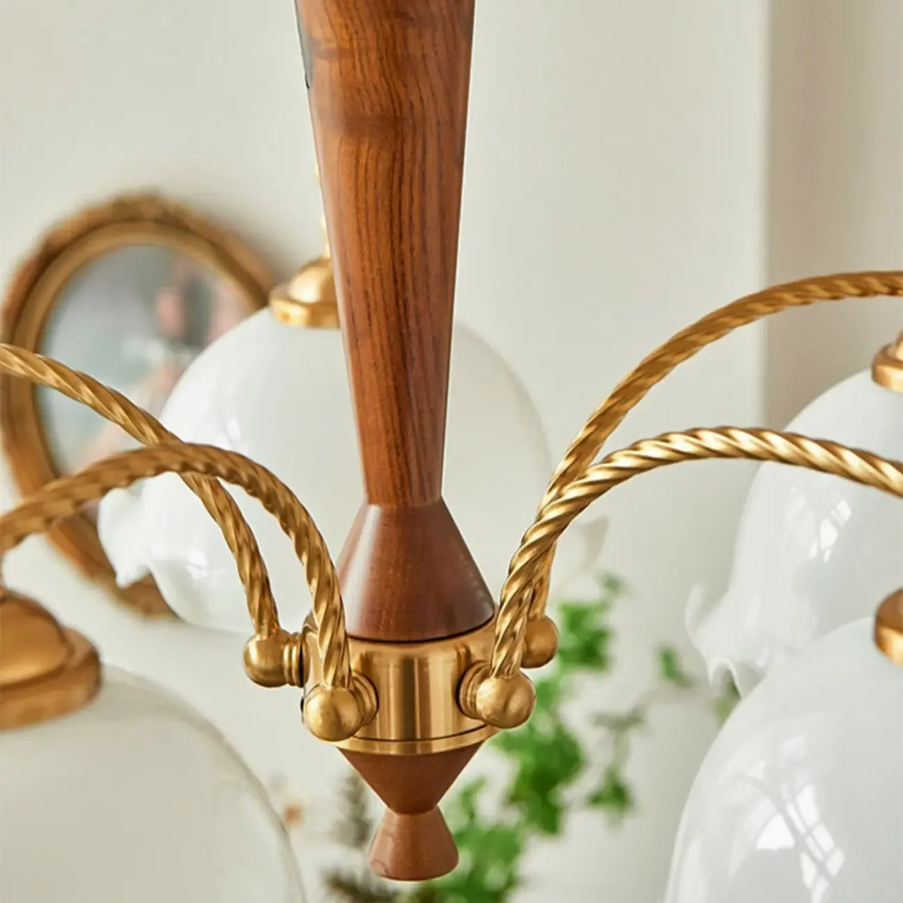 Modern White Dome Chandelier with Adjustable Length Image - 10