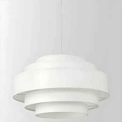 Elegant White Chandelier with Adjustable Hanging Length Image - 9