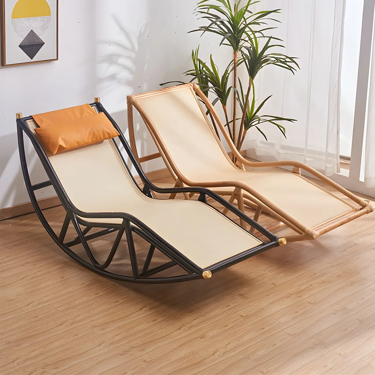 Tropical Natural Wicker Rattan Rocking Chair for Indoor Image - 1 | homeyfad