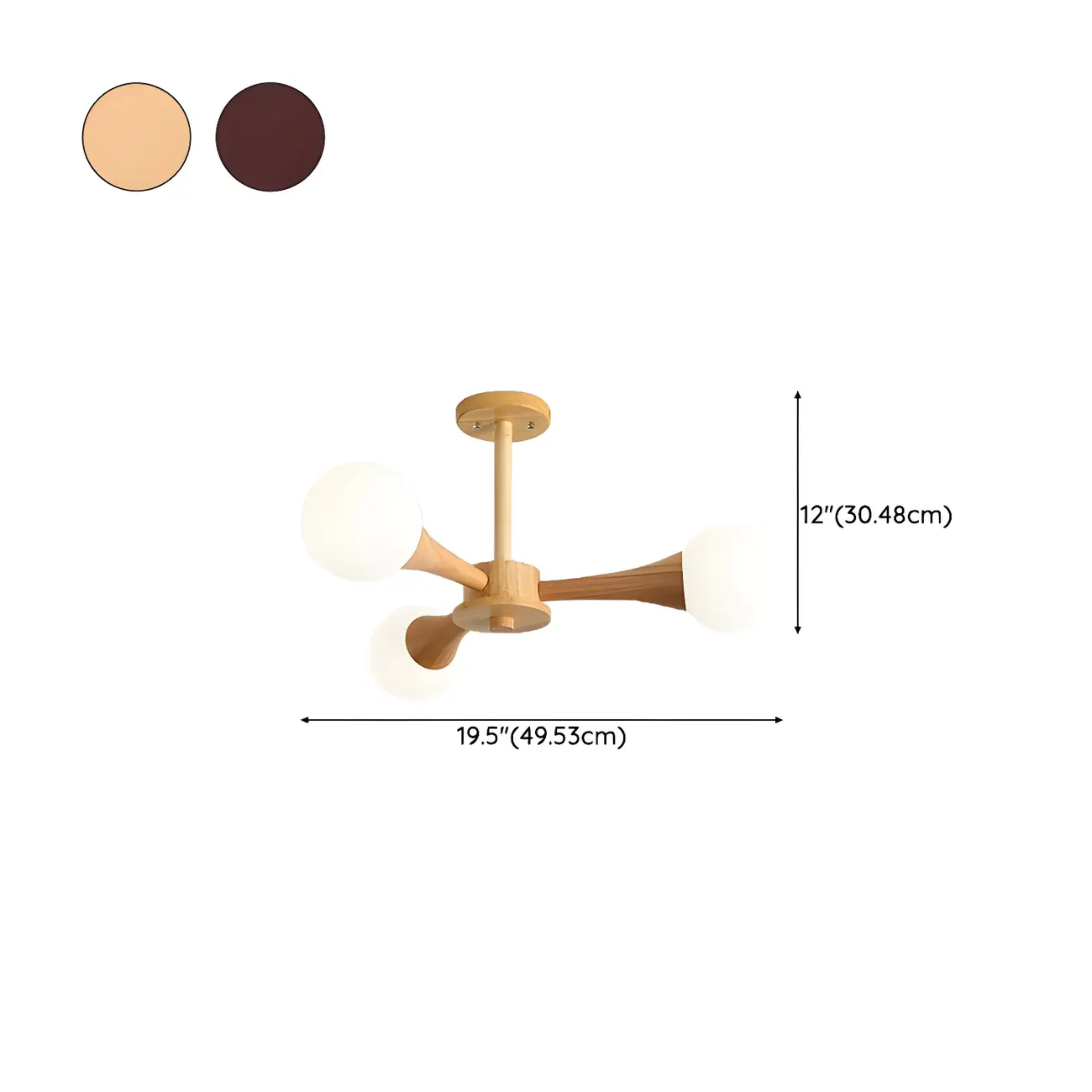 Elegant Wood Flush Mount Chandelier with 5 Lights for Bedroom #size | homeyfad