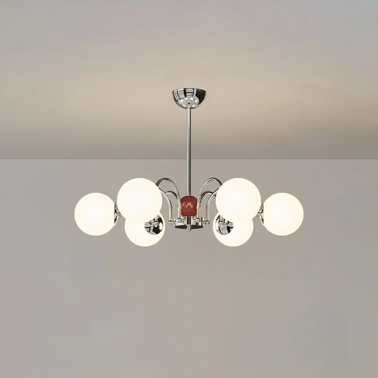 Modern Glass Ball Chandelier with Adjustable Height Image - 2